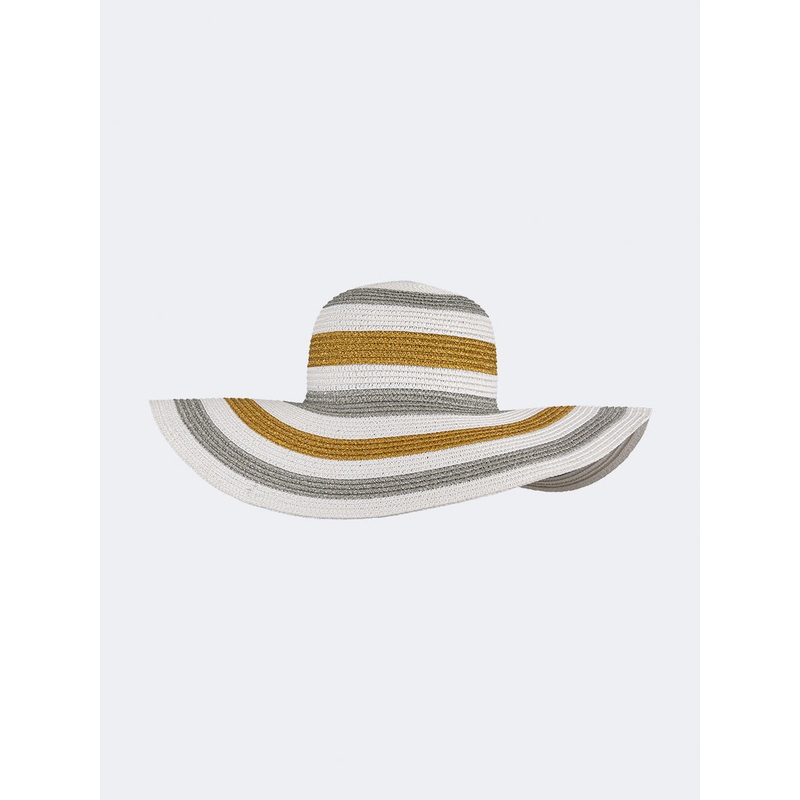 Oil And Gaz Stylish Women Beach  Sun Hat White/Sliver/Gold