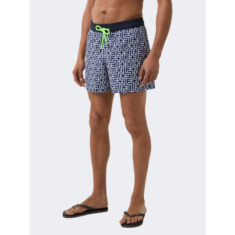 Fire And Ice Nelson Men Beach Swim Short Navy Blue/White