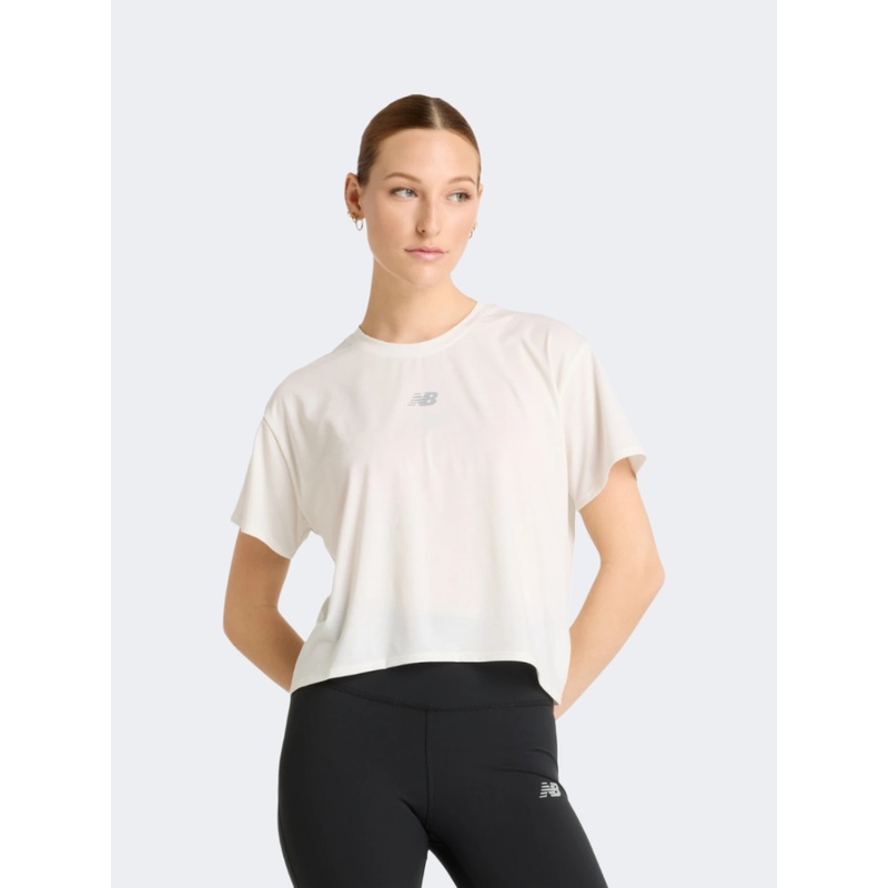 New Balance Drapey Relaxed Women Performance T-Shirt Seasalt/Silver