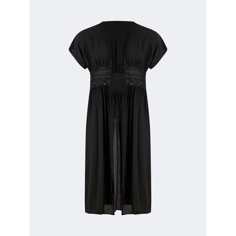 Oil And Gaz Chic Women Beach Coverup Ls  Black