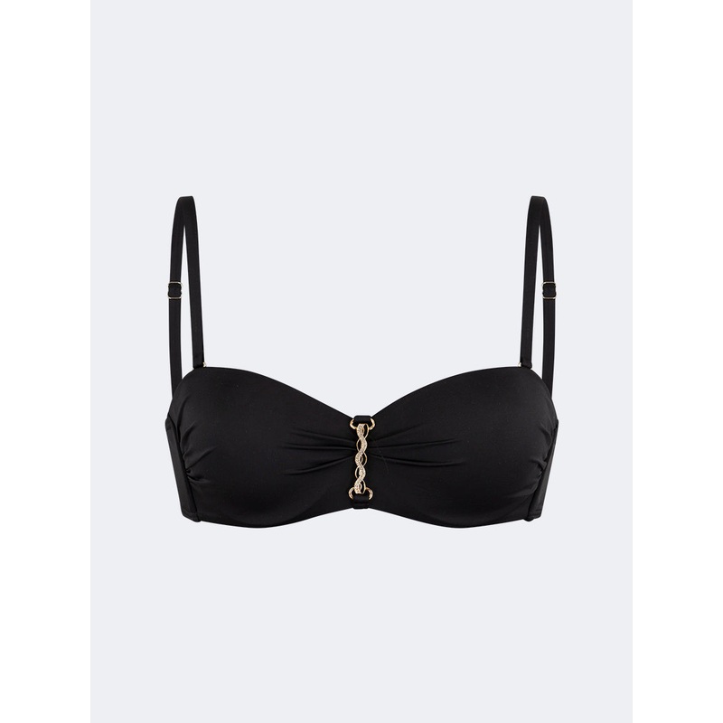Oil And Gaz Stylish Women Beach Bandeau Bra Black