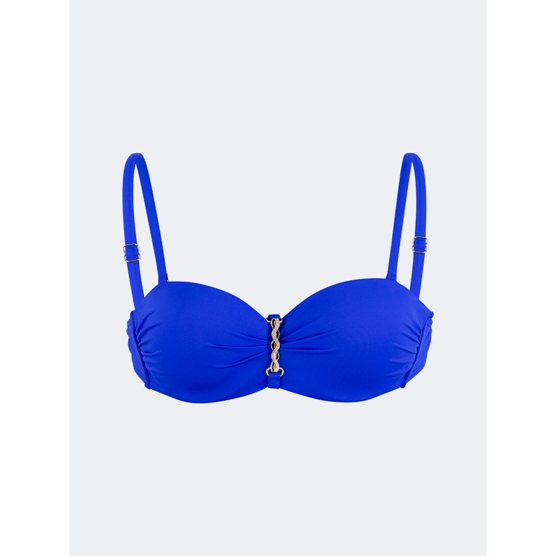 Oil And Gaz Stylish Women Beach Bandeau Bra Blue