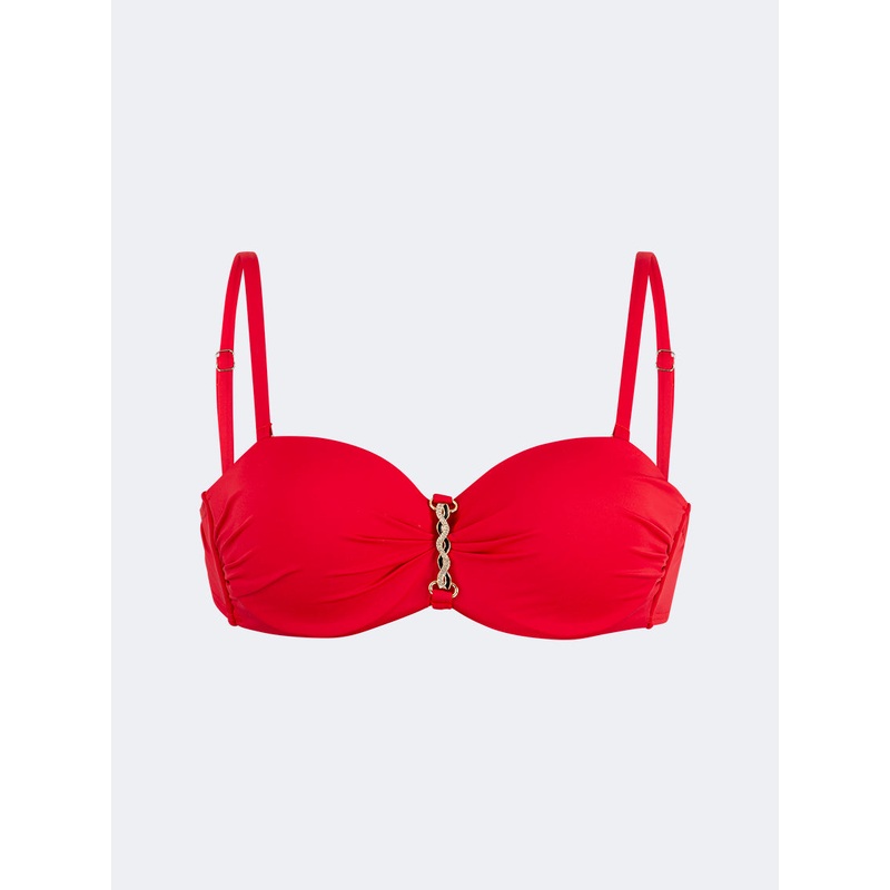 Oil And Gaz Stylish Women Beach Bandeau Bra Red