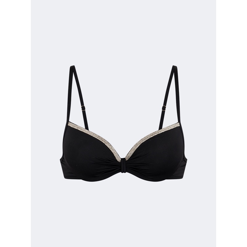 Oil And Gaz Stylish Women Beach Shelf Bra Black