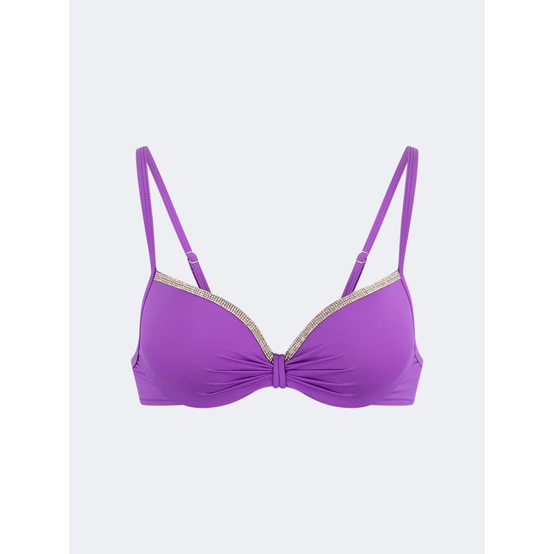 Oil And Gaz Stylish Women Beach Shelf Bra Purple