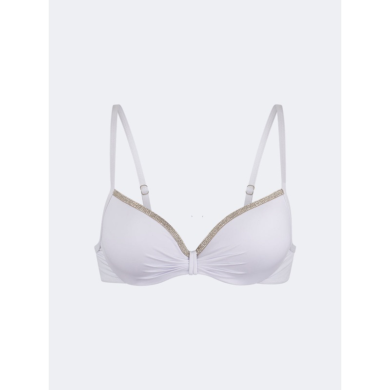 Oil And Gaz Stylish Women Beach Shelf Bra White