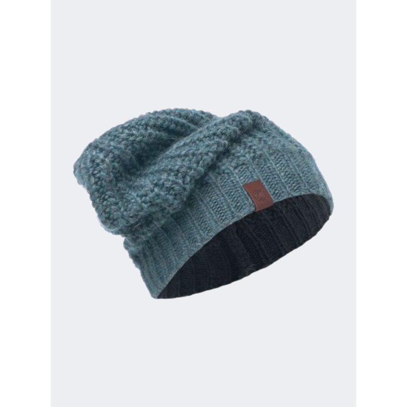 Buff Knitted Women Lifestyle Beanie Blue