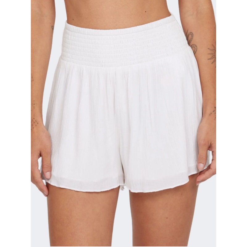 Oneill Johnny Smocked Waist Women Beach Short White