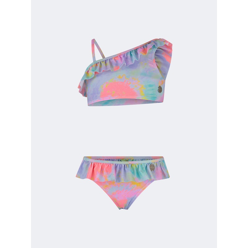 Oil And Gaz Colorful Kids-Girls Beach Bikini Set Multi Color