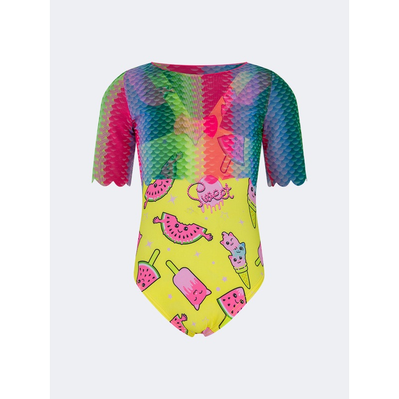 Oil And Gaz Colorful Kids-Girls Beach Monokini Yellow