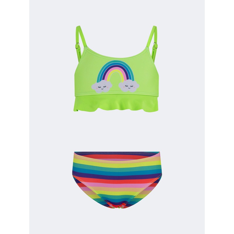 Oil And Gaz Cute Kids-Girls Beach Bikini Set Green