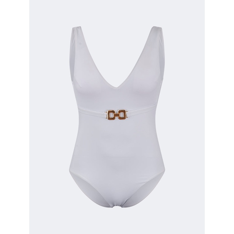 Oil And Gaz Modern Women Beach Monokini White/Gold