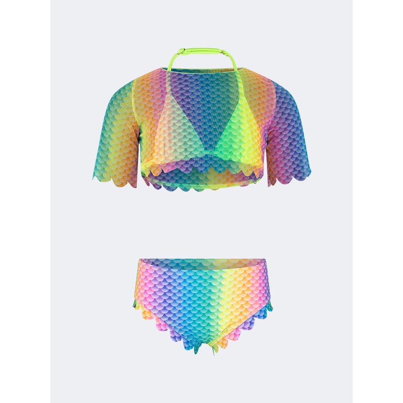 Oil And Gaz Soft Kids-Girls Beach Bikini Set Green