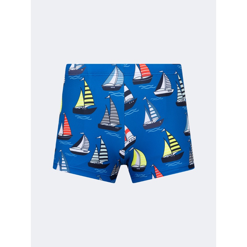 Oil And Gaz Stretchy Kids-Boys Beach Swim Short Blue