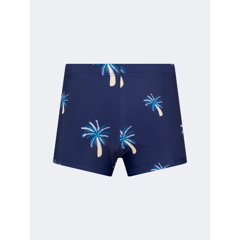 Oil And Gaz Stretchy Kids-Boys Beach Swim Short Light Blue