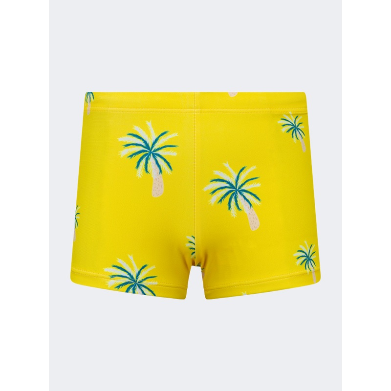 Oil And Gaz Stretchy Kids-Boys Beach Swim Short Yellow
