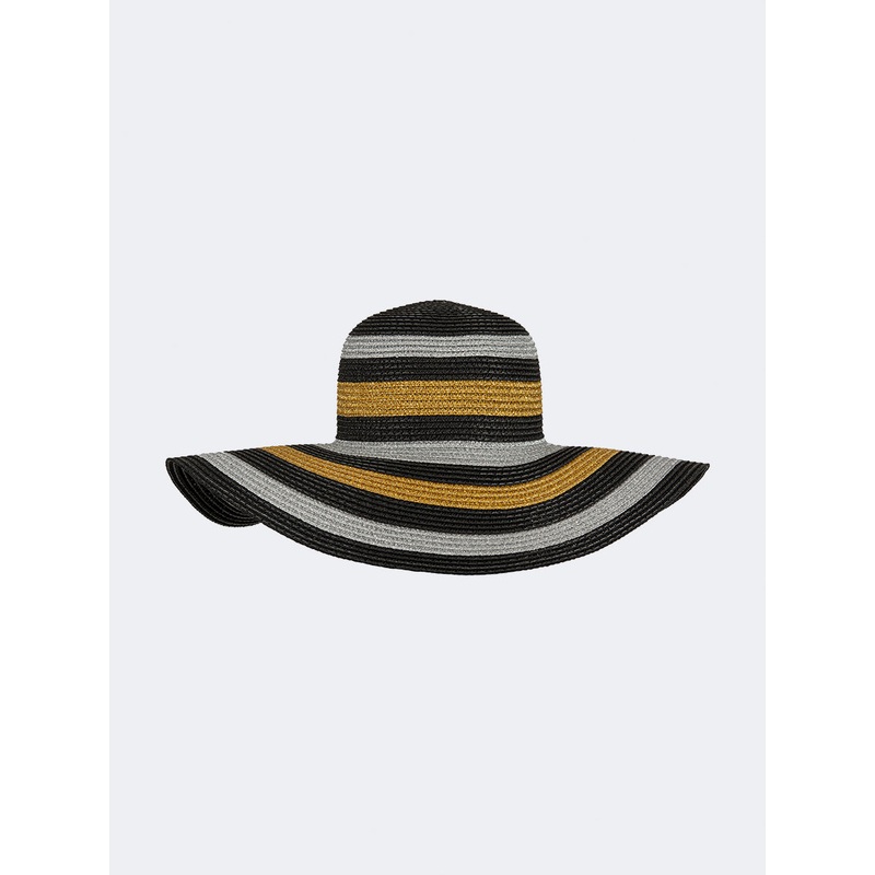 Oil And Gaz Stylish Women Beach Sun Hat Black/Sliver/Gold