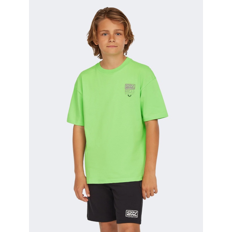 Oneill Back Print Boys Lifestyle T-Shirt Green