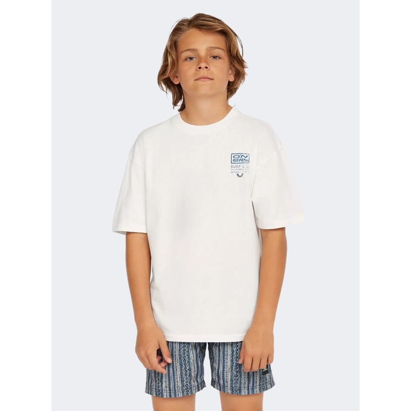 Oneill Back Print Boys Lifestyle T-Shirt Snow White
