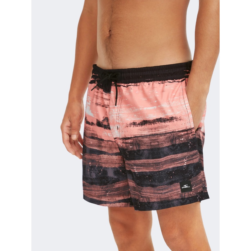 Oneill Cali Gradient Men Beach Swim Short Coral Melted Texture
