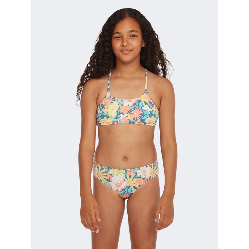 Oneill Essentials Bralette Girls Beach Bikini Set Blue Santa Monica