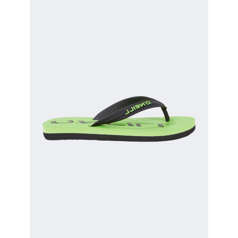 Oneill Profile Logo Boys Beach Slippers Green