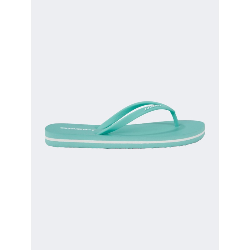 Oneill Profile Logo Girls Beach Slippers Turquoise