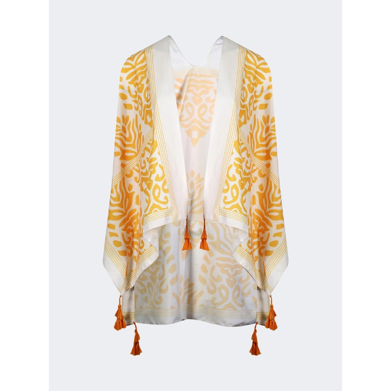 Achilleas Women Beach Kimono White/Yellow