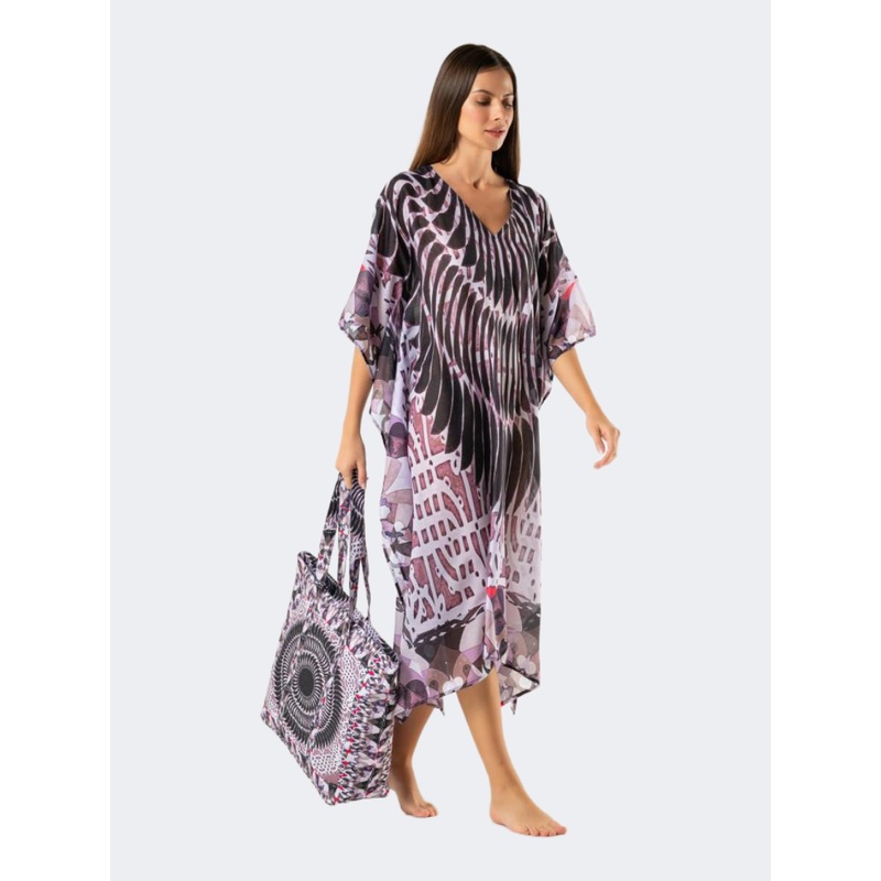 Amelie Women Beach Kaftan Black/Purple