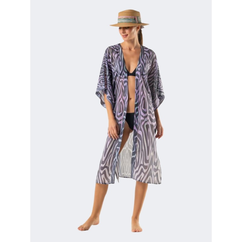 Amelie Women Beach Kimono Black