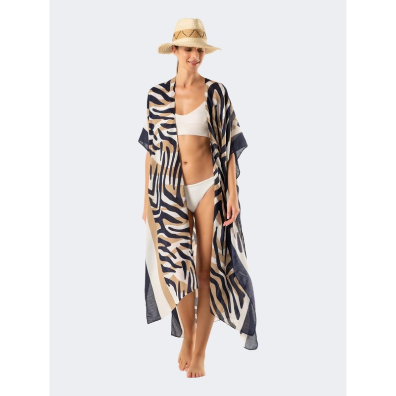 Amelie Women Beach Kimono Navy Blue