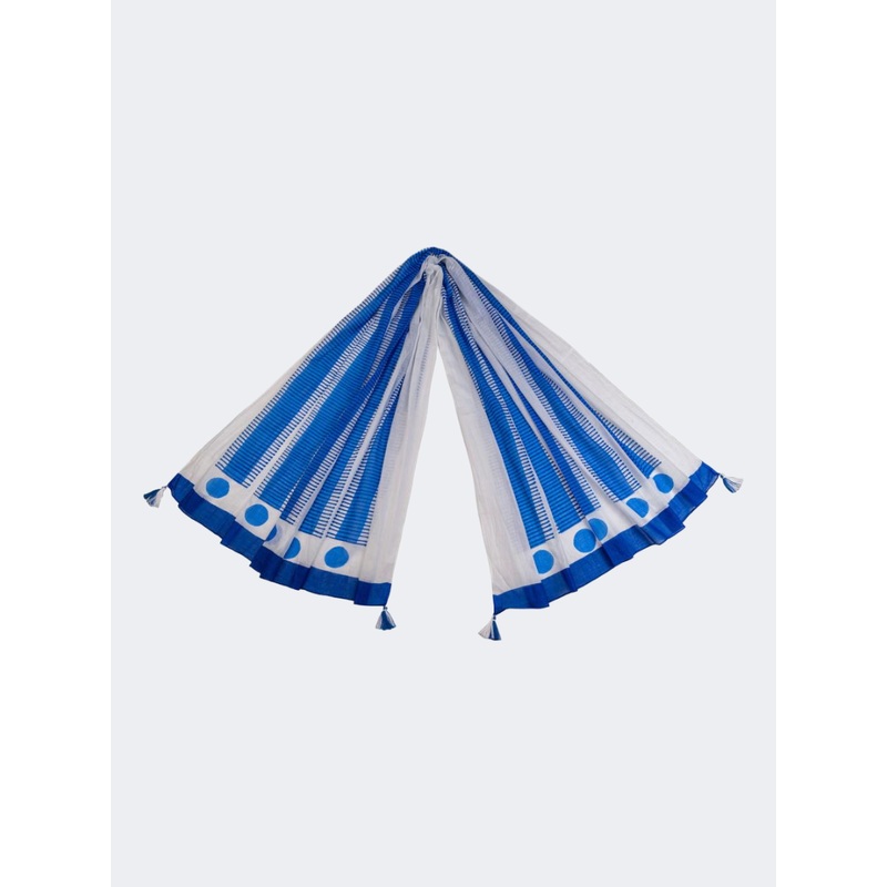 Amelie Women Beach Sarong White/Blue