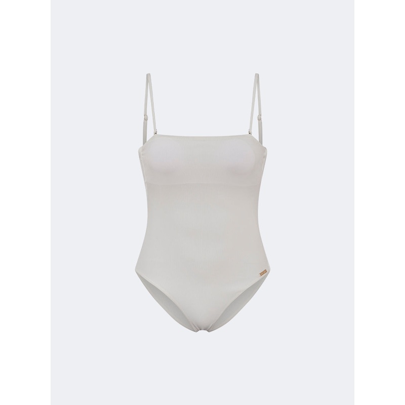 Oil And Gaz Stylish Women Beach Monokini White