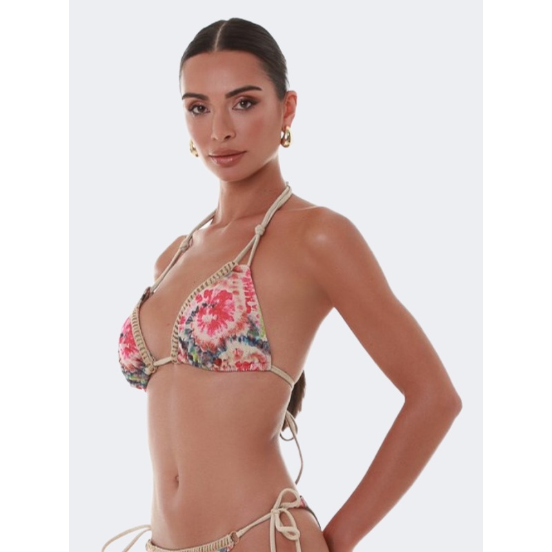 Blue Point Batik Women Beach Bra Gold