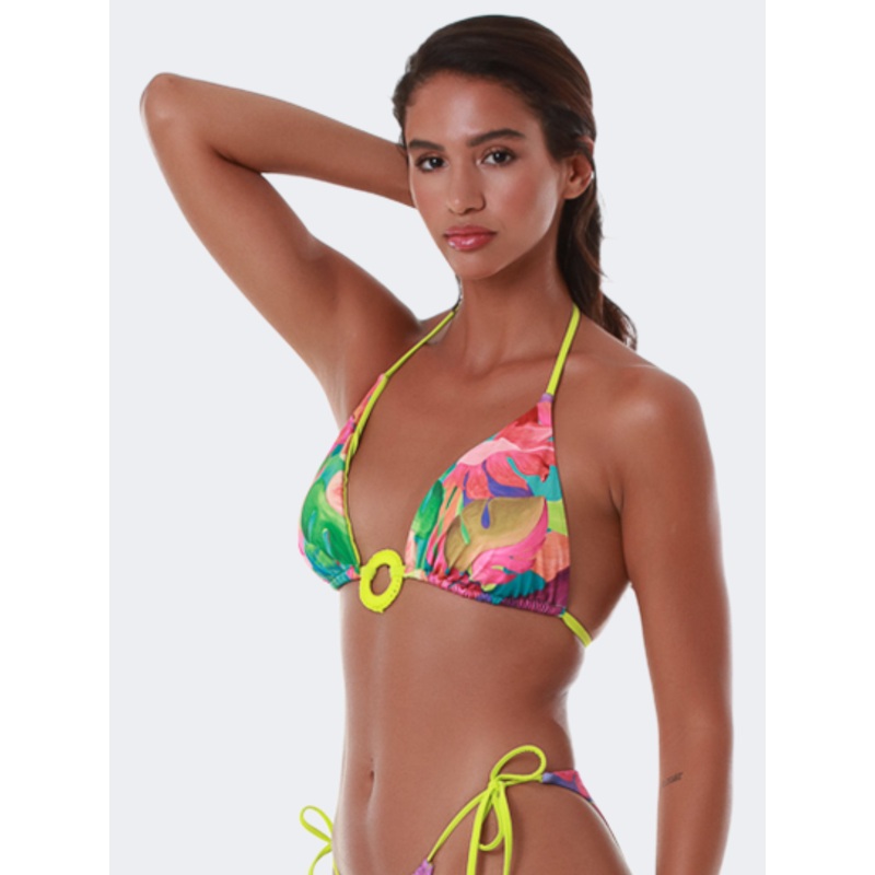 Blue Point Exotic Charm Women Beach Bra Lime