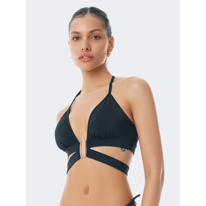 Blue Point Solids Women Beach Bra Black