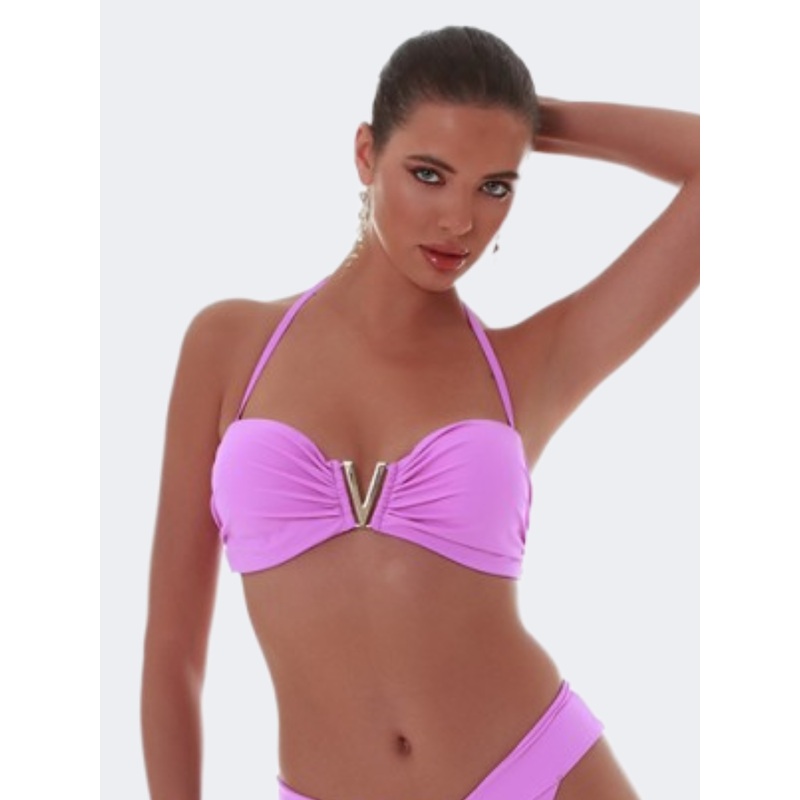 Blue Point Solids Women Beach Bra Purple