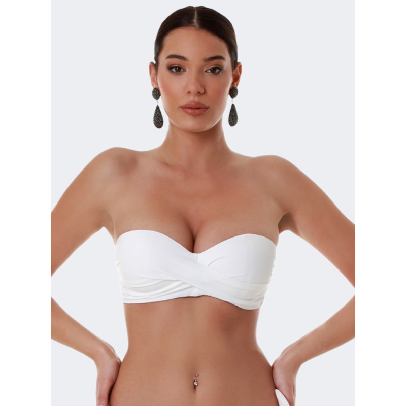 Blue Point Solids Women Beach Bra White