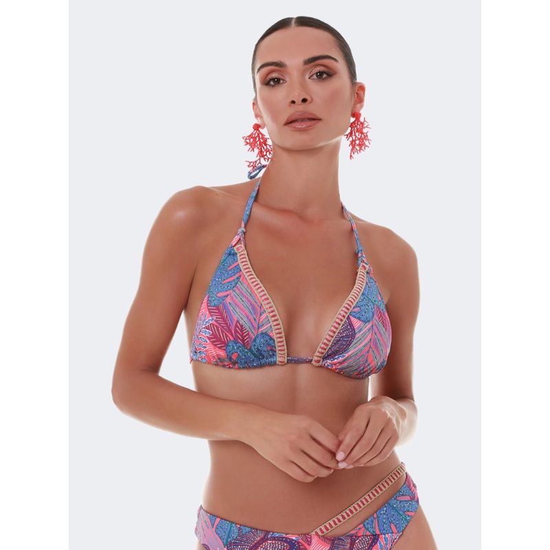 Blue Point Tropical Punch Women Beach Bra Coral