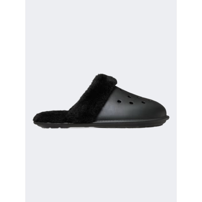 Crocs Classic Fuzz Scuff Unisex Lifestyle Slippers Black