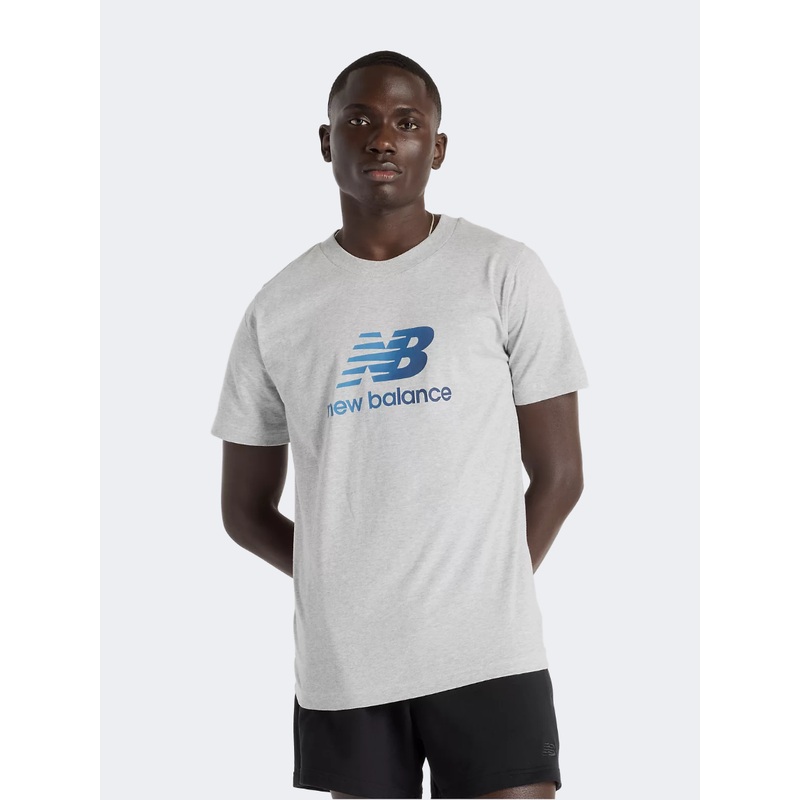 New Balance Essential Gradient Logo Men Lifestyle T-Shirt Athletic Grey
