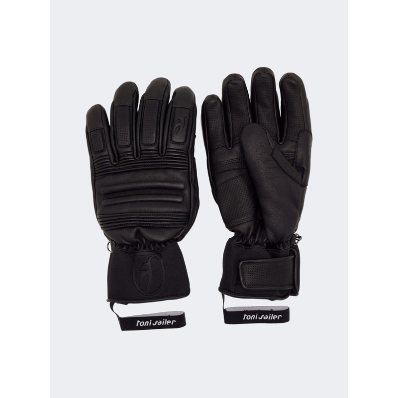 Toni Sailer Adam Leather Men Skiing Gloves Black