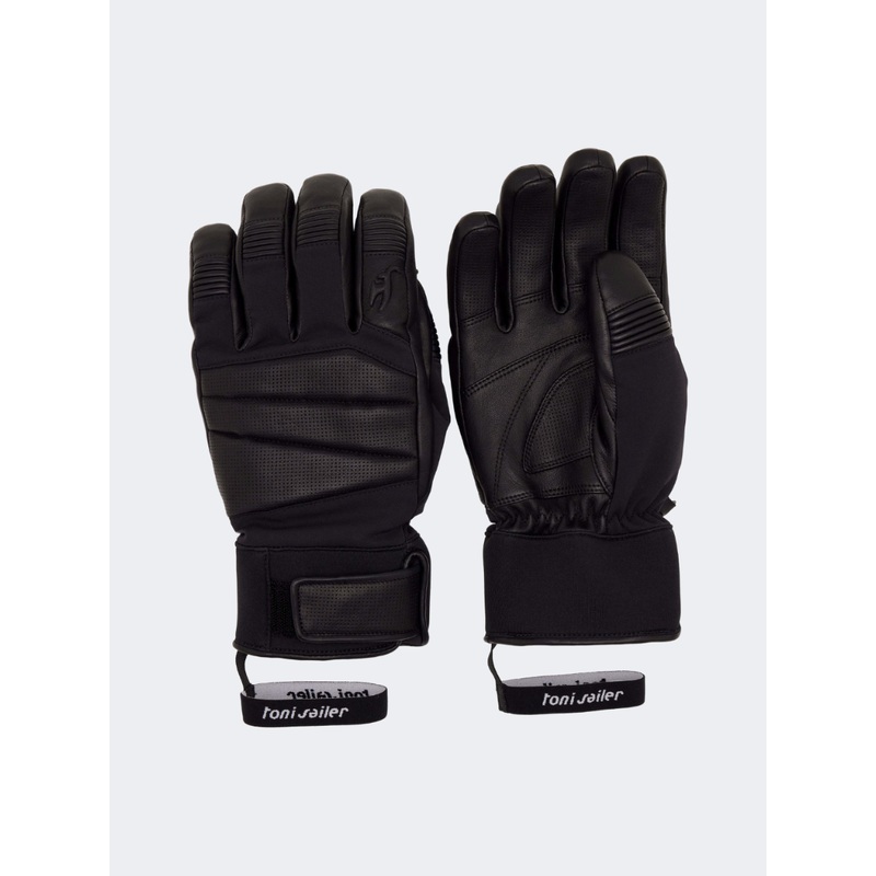 Toni Sailer Fred Leather Men Skiing Gloves Black