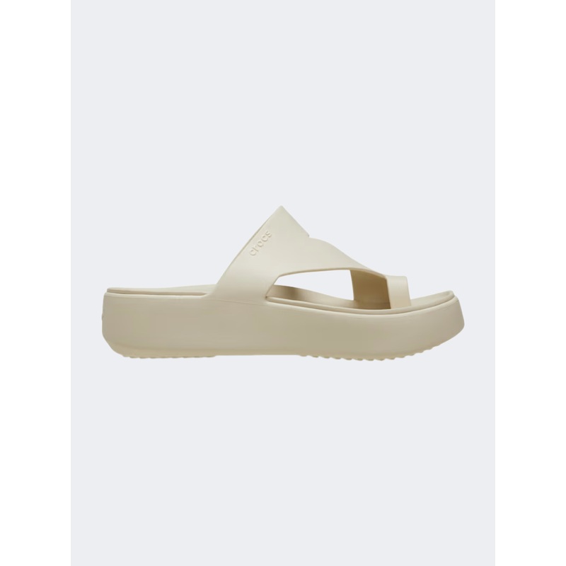 Crocs Getaway Platform Toe Loop Women Lifestyle Slippers Sandstone