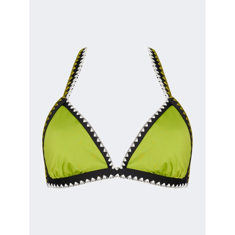 Blu 4U Batik Solids Women Beach Bra Lime