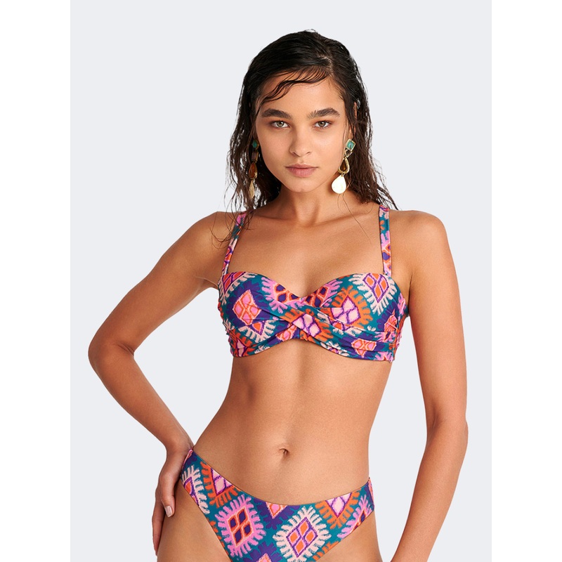 Blu 4U Diamond Frame Women Beach Bra Pink