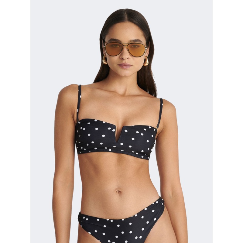 Blu 4U Dotted Polca Women Beach Bra Black
