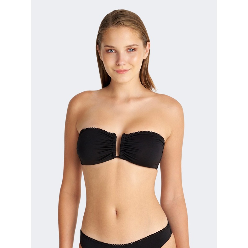 Blu 4U Rick Rack Women Beach Bra Black