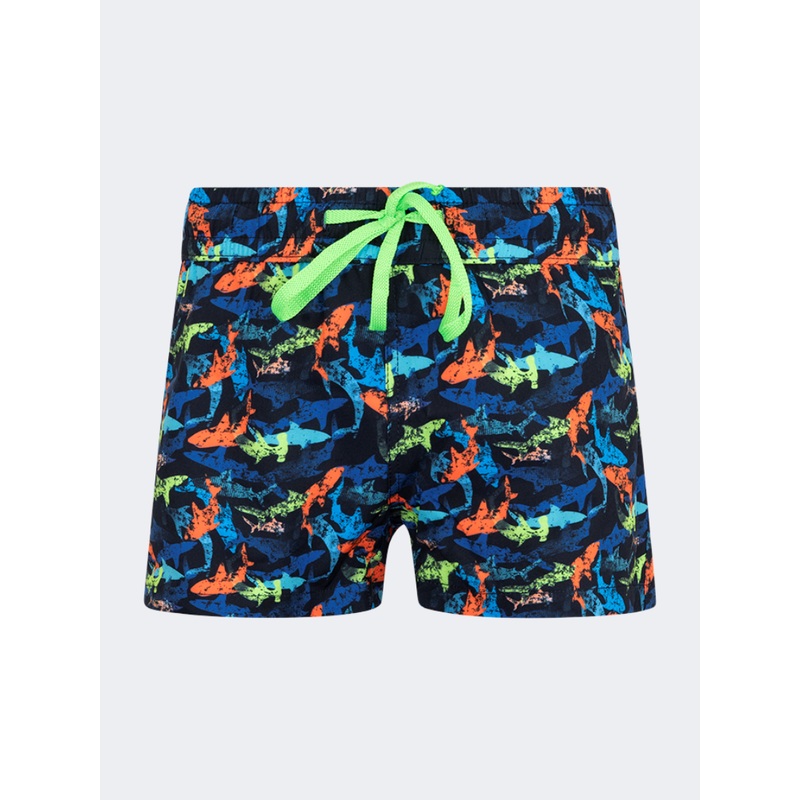 Piccole Canaglie Boys Beach Swim Short Blue/Yellow/Orange