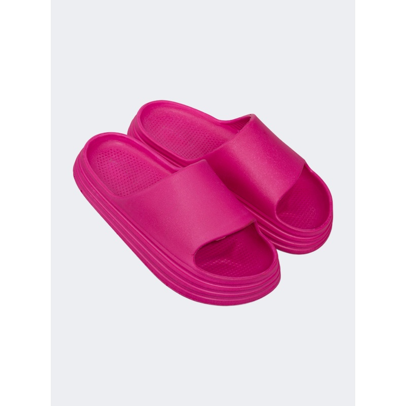 Top Ten Casual Beach Kids-Girls Slide Fuchia